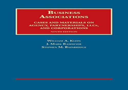 [+]The best book of the month Business Associations, Cases and Materials on Agency, Partnerships, and Corporations (University Casebook Series)  [READ] 