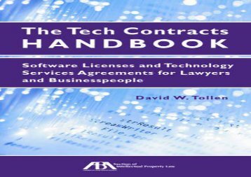 [+]The best book of the month The Tech Contracts Handbook: Software Licenses and Technology Services Agreements for Lawyers and Businesspeople  [DOWNLOAD] 