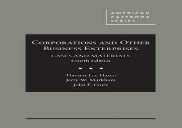 [+]The best book of the month Corporations and Other Business Enterprises, Cases and Materials (American Casebook Series)  [FULL] 