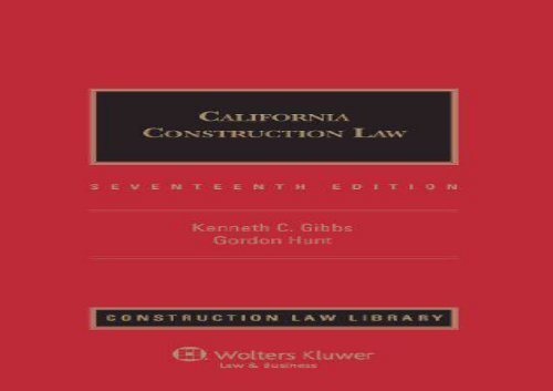 [+][PDF] TOP TREND California Construction Law, Seventeenth Edition (Construction Law Library) [PDF] 