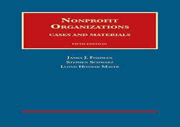 [+][PDF] TOP TREND Nonprofit Organizations, Cases and Materials (University Casebook Series)  [FULL] 