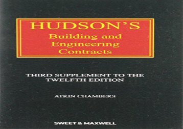 [+][PDF] TOP TREND Hudson s Building and Engineering Contracts 3rd Supplement  [FREE] 