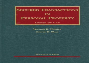 [+][PDF] TOP TREND Warren and Walt s Secured Transactions in Personal Property, 8th (University Casebook)  [DOWNLOAD] 