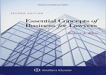 [+]The best book of the month Essential Concepts of Business for Lawyers (Aspen Coursebook)  [FULL] 