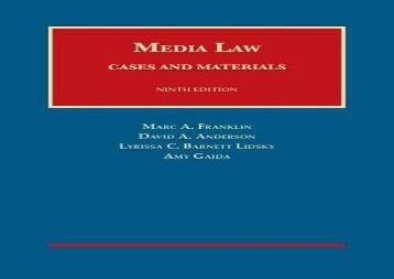 [+][PDF] TOP TREND Media Law: Cases and Materials (University Casebook Series)  [FREE] 