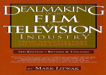 [+]The best book of the month Dealmaking in the Film   Television Industry: From Negotiations to Final Contracts  [FULL] 