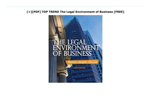 [+][PDF] TOP TREND The Legal Environment of Business  [FREE] 