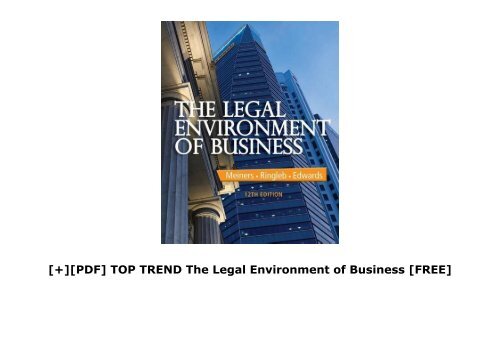 [+][PDF] TOP TREND The Legal Environment of Business  [FREE] 