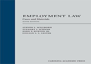 [+]The best book of the month Employment Law: Cases and Materials  [READ] 