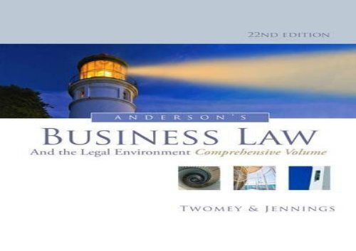 [+][PDF] TOP TREND Anderson s Business Law and the Legal Environment, Comprehensive Volume  [FREE] 