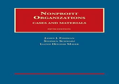 [+][PDF] TOP TREND Nonprofit Organizations, Cases and Materials (University Casebook Series)  [NEWS]