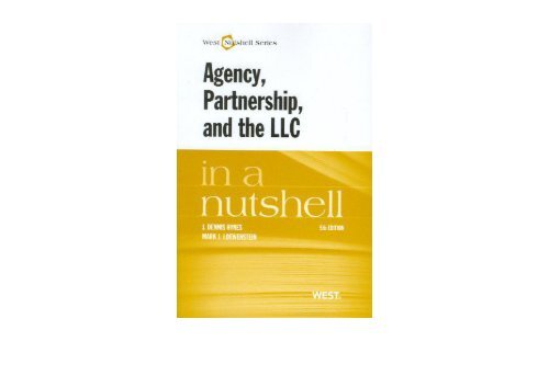 [+]The best book of the month Agency, Partnership, and the LLC in a Nutshell (Nutshell Series)  [READ] 