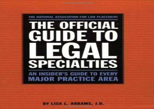 [+][PDF] TOP TREND Official Guide to Legal Specialties (Career Guides)  [NEWS]