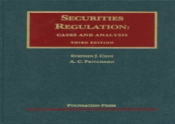[+]The best book of the month Securities Regulation: Cases and Analysis (University Casebook Series)  [FULL] 