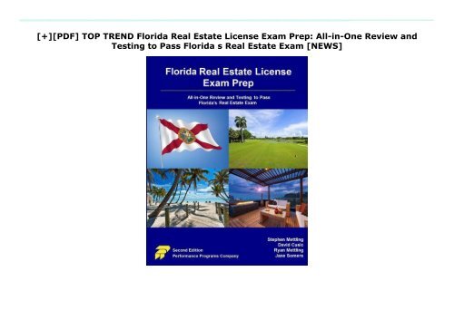 [+][PDF] TOP TREND Florida Real Estate License Exam Prep: All-in-One Review and Testing to Pass Florida s Real Estate Exam  [NEWS]
