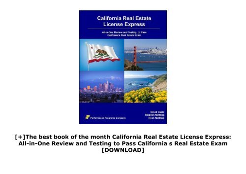 [+]The best book of the month California Real Estate License Express: All-in-One Review and Testing to Pass California s Real Estate Exam  [DOWNLOAD] 