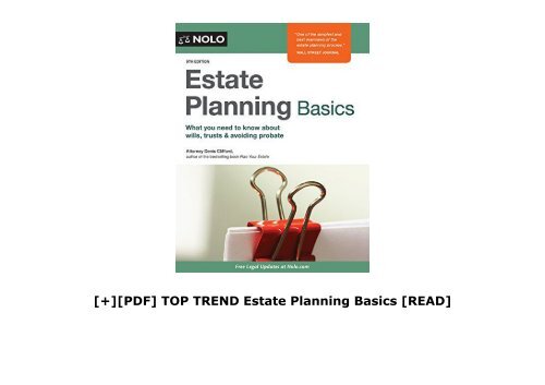[+][PDF] TOP TREND Estate Planning Basics  [READ] 