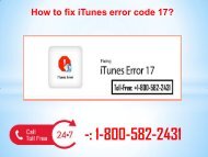 +1-800-582-2431 fix iTunes error code 17