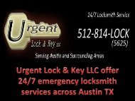 Urgent Lock  Key LLC offer emergency locksmith services across Austin TX (2)