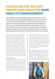 Doxis Magazine Zomer 2018 -  Zeeuws Archief blij met inzichten kwaliteitsmanagement - Kees de Ridder