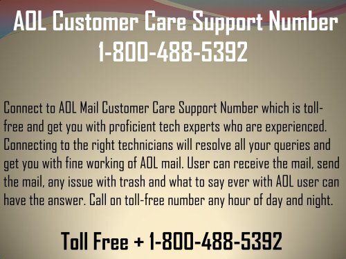AOL Support Number +1-800-488-5392