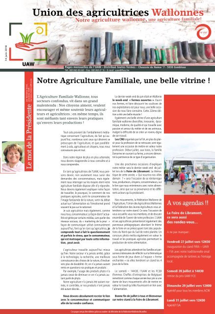 Notre Agriculture Familiale, une belle vitrine - juillet 2018