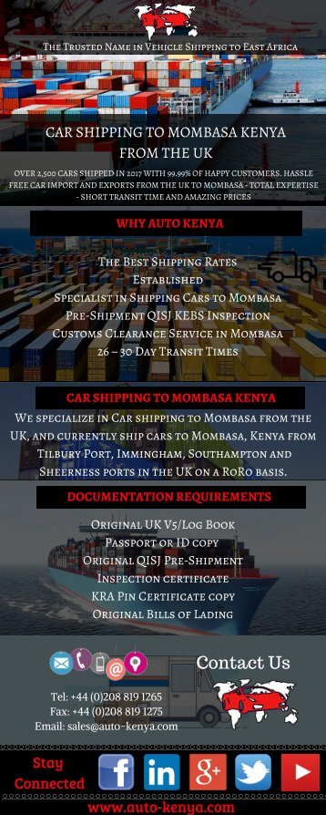 Car Shipping to Mombasa from UK - Auto Kenya