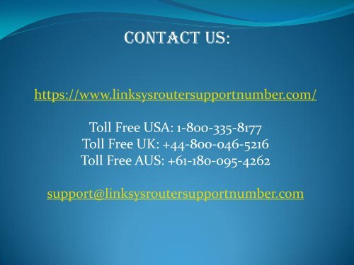 Linksys support number
