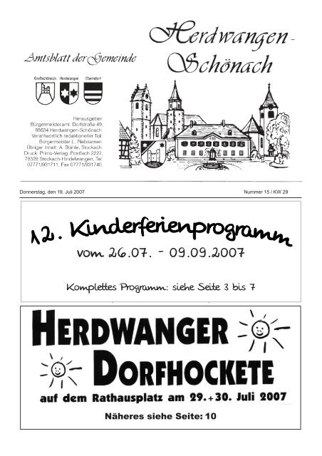 Informationen - Notdienste - Bürgerservice - Herdwangen-Schönach