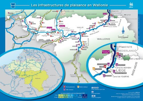 Carte des ports de plaisance en Wallonie 2018