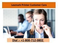 Lexmark Printer Customer Care 1-800-712-0802