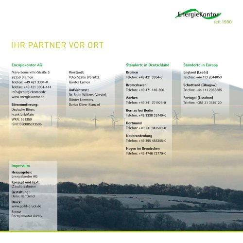 Unternehmensbroschuere Energiekontor