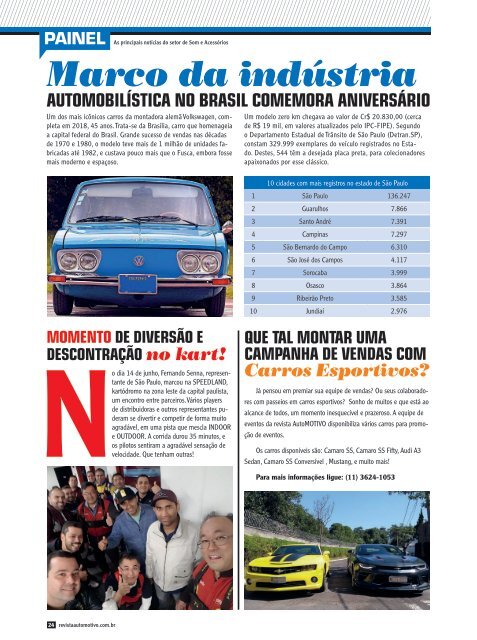 REVISTA AUTOMOTIVO - EDIÇÃO 130 - JULHO 2018