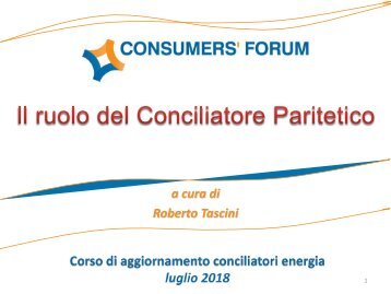 7. Il ruolo del Conciliatore Paritetico (Tascini)