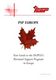 PSP Brochure and Guide - Forces canadiennes en Europe