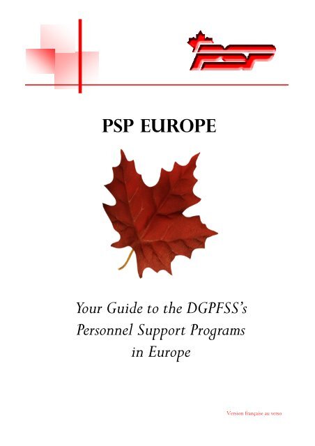 PSP Brochure and Guide - Forces canadiennes en Europe