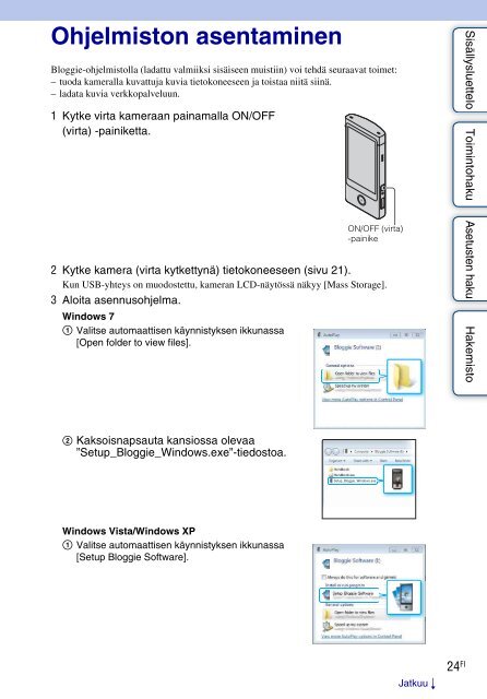 Sony MHS-TS20 - MHS-TS20 Istruzioni per l'uso Finlandese