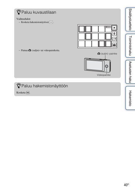 Sony MHS-TS20 - MHS-TS20 Istruzioni per l'uso Finlandese