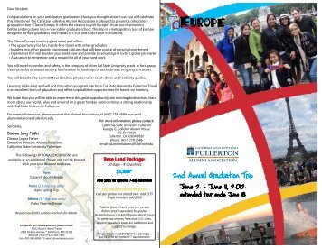 Europe Brochure - California State University, Fullerton