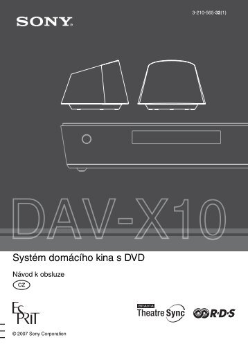 Sony DAV-X10 - DAV-X10 Istruzioni per l'uso Ceco