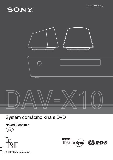 Sony DAV-X10 - DAV-X10 Istruzioni per l'uso Ceco