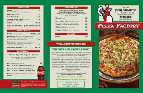The Pizza FacTory STory - Colfax - Pizza Factory