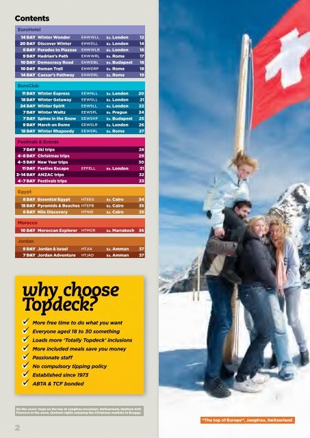 TopDeck Europe in Winter Tours 2012-13 - msltravel.com