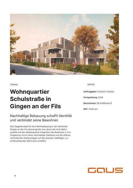 Gaus Architekten: Wohnen und Quartiergestaltung