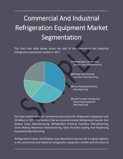 Commercial And Industrial Refrigeration Equipment Global Market Report 2018