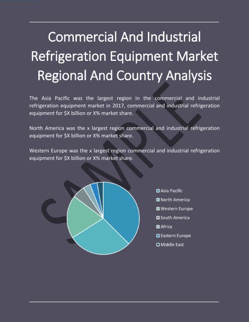 Commercial And Industrial Refrigeration Equipment Global Market Report 2018