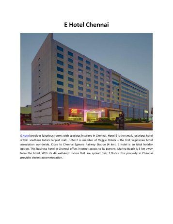 E Hotel Chennai