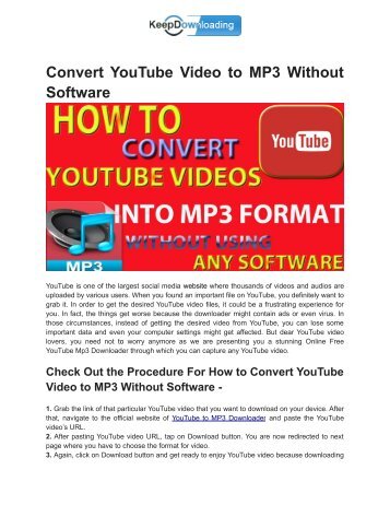 How to convert YouTube video to MP3 without software