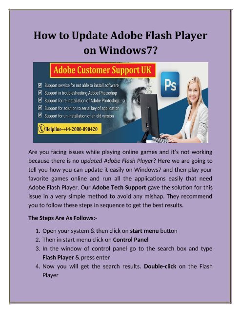 install latest version adobe flash player windows 7