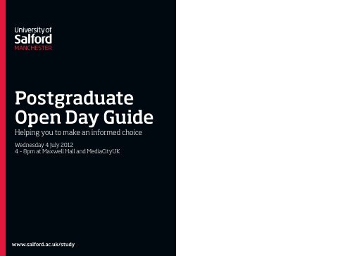 Postgraduate Open Day Guide - University of Salford